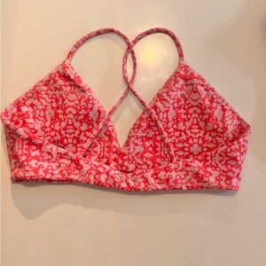 Vibrant Pink Patterned Sports Bra